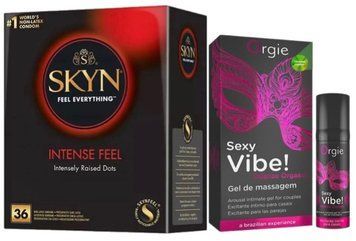 Набор из SKYN Intense Feel (36 шт) + Жидкий вибратор Orgie Sexy Vibe (15 мл) SOS9817 фото