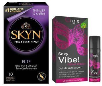 Набор из SKYN Elite (10 шт) + Жидкий вибратор Orgie Sexy Vibe (15 мл) SOS9717 фото