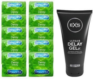 Комплект: Pasante Delay 10 шт + Пролонгатор EXS Delay Gel Ultra+ (100 мл) SOS11034 фото