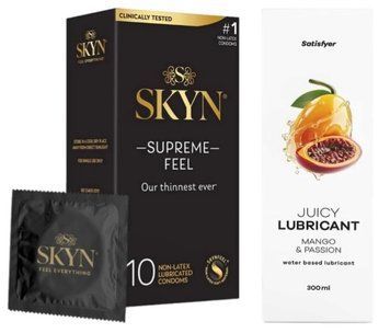 Набор Лубрикант Satisfyer Mango & Passion 300мл + SKYN Supreme Feel 10 шт. SOS12835 фото