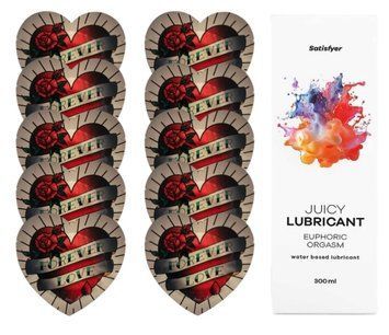 Комплект Pasante Heart 10шт. + Лубрикант Satisfyer Juicy Lubricant Euphoric Orgasm 300 мл SOS11566 фото