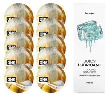 ONE Banana Split 10шт. + Лубрикант Satisfyer Cooling Comfort 300 мл SOS12465 фото