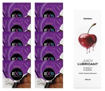 Комплект: из EXS Chocolate 10 шт + Лубрикант Satisfyer Juicy Cheeky Cherry water based 300 мл SOS11325 фото