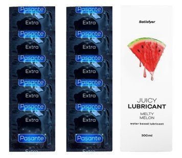 Набір: Pasante Extra Safe 10 шт. + Лубрикант Satisfyer Melty Melon (300 мл) SOS12065 фото