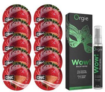 Комплект ONE Chocolate Strawberry 10 шт+WOW! &ndash; Menthol, 10 мл, ORGIE SOS13760 фото