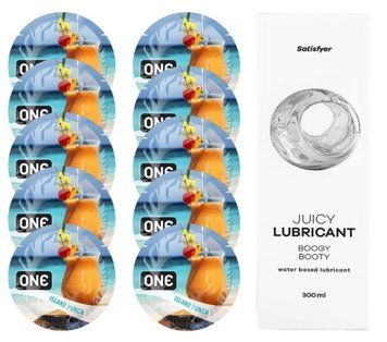 Набор One Island Punch 10 шт. + Лубрикант Satisfyer Boogy Booty 300 мл SOS12415 фото