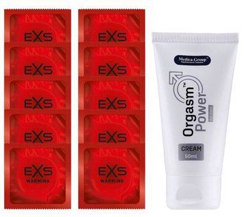 Комплект EXS Warming 10 шт + Orgasm Power For Men Cream (50 мл) SOS14337 фото