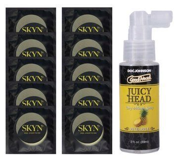 Комплект SKYN Pina Colada 10 шт + Doc Johnson GoodHead Tingle Spray Pineapple (59 мл) SOS13710 фото