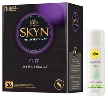 Комплект Skyn ​​Elite 36 шт + pjur Woman Aloe 30 мл SOS13319 фото