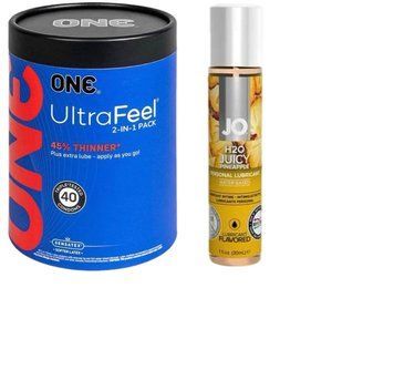 ONE UltraFeel 2-в-1. 40 шт+ Лубрикант на водной основе System JO H2O &mdash; JUICY PINEAPPLE 30 мл. SOS6439 фото