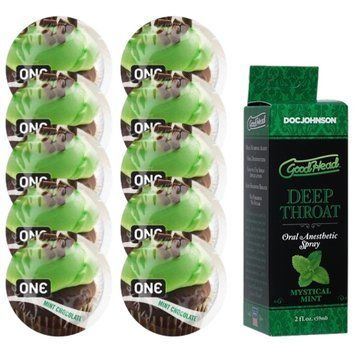 Комплект ONE Mint Chocolate 10 шт + Doc Johnson GoodHead Tingle Spray Mystical Mint (59 мл) SOS13861 фото