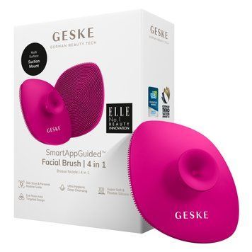 Щітка для обличчя GESKE Facial Brush 4в1 з тримачем magenta HB0054 фото