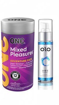 ONE Mixed Pleasures 12 шт та Лубрикант OLO Охолоджуючий 60 мл SOS639 фото
