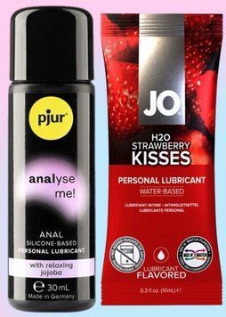 Набор лубрикант pjur analyse me! Relaxing jojoba silicone 30 мл + Пробник JO H2O - STRAWBERRY (10 мл) LB613 фото