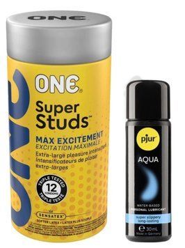 Комплект 12 шт ONE Super Studs + Pjur Aqua 30 мл SOS13120 фото