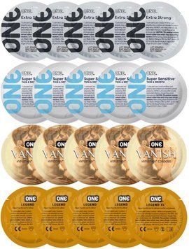 Набір з 20 шт ONE Extra strong + 𝐎𝐍𝐄 𝐒𝐮𝐩𝐞𝐫 𝐒𝐞𝐧𝐬𝐢𝐭𝐢𝐯𝐞 + ONE Vanish + 𝐎𝐍𝐄 𝐋𝐞𝐠𝐞𝐧𝐝 𝐗𝐋 SOS8172 фото