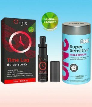 Пролонгатор для мужчин Time Lag, 25 мл. ORGIE+ ONE Super Sensitive Pack 12 шт SOS6668 фото