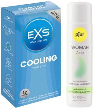 Комплект EXS Cooling 12 шт + Pjur Woman Aloe 100 мл SOS13620 фото
