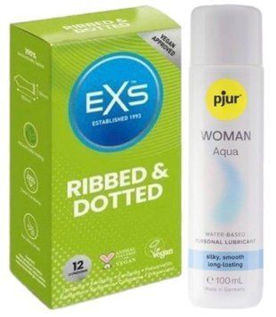 Набор EXS Ribbed & Dotted (12 шт) + pjur Woman Aqua 100 мл SOS13520 фото