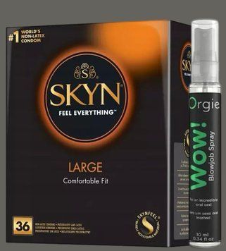 Комплект SKYN Large, 36 шт + Спрей WOW! ментол: 10 мл. ORGIE SOS5423 фото