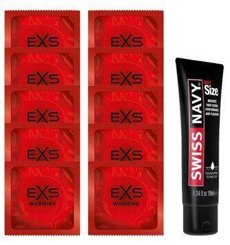 Комплект EXS Warming 10 шт + Swiss Navy Max Size Gel Cream (10 мл) SOS14338 фото