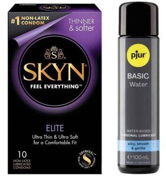 Комплект SKYN Elite 10 шт + Pjur Basic Waterbased 100 мл SOS13170 фото