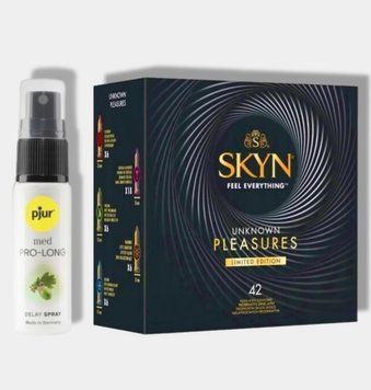 SKYN Pleasures, 42 шт-6 видів + Пролонгатор pjur MED Prolong Spray 20 мл SOS5709 фото
