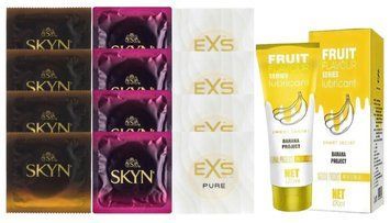 Комплект: Лубрикант OLO Banana (120мл) +8 шт. SKYN+4 шт. EXS Pure SOS10466 фото