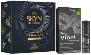 Набір з SKYN Pleasures (42 шт) + Рідкий вібратор Orgie Sexy Vibe (15 мл)  SOS10018 фото