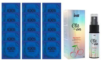 Комплект EXS Cooling 15 шт + Intt Clit Me On Red Fruits Warming Effect SOS14538 фото