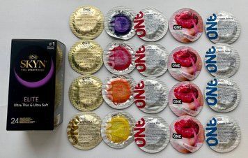 Набор 44 штук Skyn ​​Elite + ONE Color Sensations, Extreme Ribs, Vanish, Flavor Waves, Classic SOS2252 фото