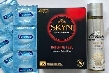 Набор 46 шт SKYN Intense Feel - Pasante Cooling + System JO Aromatix Vanilla 120 мл SOS1652 фото