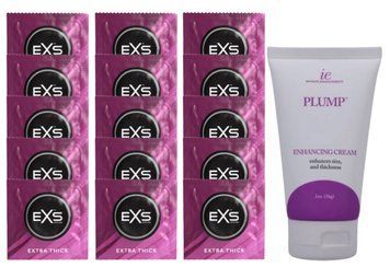 Комплект EXS Extra Thick 15 шт + Doc Johnson Plump SOS14718 фото