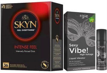 Набор из SKYN Intense Feel (36 шт) + Жидкий вибратор Orgie Sexy Vibe (15 мл) SOS9818 фото