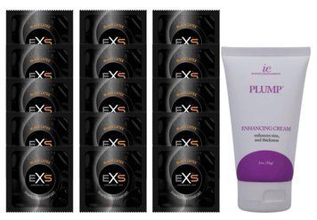 Комплект EXS Black Latex 15 шт + Doc Johnson Plump Enhancing Cream For Men (56 г) SOS14629 фото