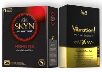 Skyn Intense feel 36 штук + Intt Vibration Vodka (15 мл) SOS6783 фото