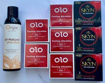 Набір 24 шт OLO збуджуючі 001 + Skyn Intense Feel + Лубрикант ALL-NATURAL Ultra Slide 150 мл Orgie SOS3804 фото
