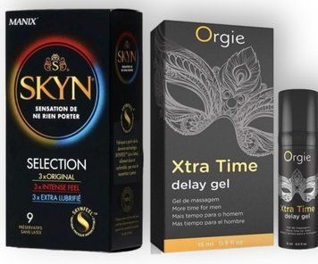 Набір з SKYN Selection (9 шт)  + Пролонгатор Orgie X-TRA TIME (15 мл)  SOS8861 фото