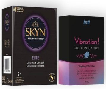 SKYN Elite, 24 шт + Intt Vibration Cotton Candy (15 мл) SOS7017 фото