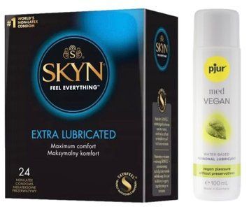 Комплект SKYN Extra Lube 24 шт + Pjur MED Vegan Glide 100 мл SOS13270 фото