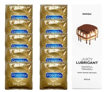 Набір: Pasante King Size 10 шт. + Лубрикант Satisfyer Tasteful Tiramisu 300 мл SOS12016 фото