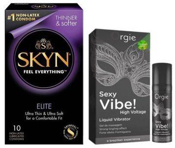 Набор из SKYN Elite (10 шт) + Жидкий вибратор Orgie Sexy Vibe (15 мл) SOS9718 фото