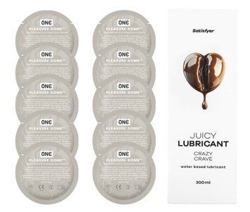 Комплект 𝐎𝐍𝐄 𝐃𝐨𝐦𝐞 10 шт. + Лубрикант Satisfyer Juicy Lubricant Crazy Crave (300 мл) SOS12216 фото
