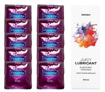Комплект Pasante TRIM 10шт. + Лубрикант Satisfyer Juicy Lubricant Euphoric Orgasm 300 мл SOS11717 фото