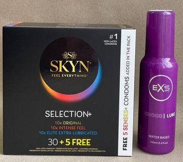 Комплект Skyn Selection 35 шт + EXS Choco Lube Water Based 100 мл SOS1058 фото