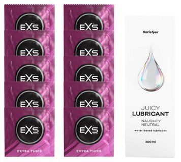 Набор: EXS Extra Thick 10 шт. + Лубрикант Naughty Neutral 300 мл SOS11175 фото