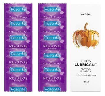 Комплект Pasante Intensity 10шт. + Лубрикант Satisfyer Juicy Lubricant Playful Pumpkin 300 мл SOS11617 фото