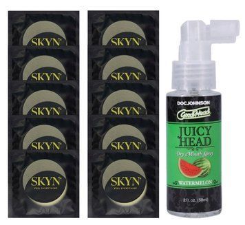 Комплект SKYN Pina Colada 10 шт + Doc Johnson GoodHead Tingle Spray Watermelon (59 мл) SOS13711 фото