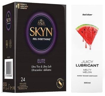 Комплект Лубрикант Satisfyer Juicy Melty Melon 300 мл + SKYN Elite 24 шт SOS12919 фото