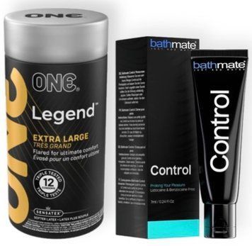 Набор из 12 шт ONE Legend Extra Large + Пролонгатор Bathmate Control (7 мл) SOS9064 фото